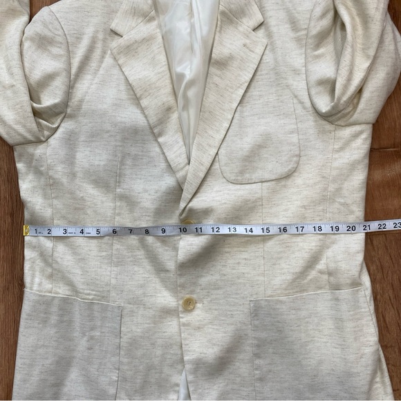 PJ Paul Jones Mens Linen Blend Blazer Sport Coat Jacket Cream Size Large - Picture 12 of 15